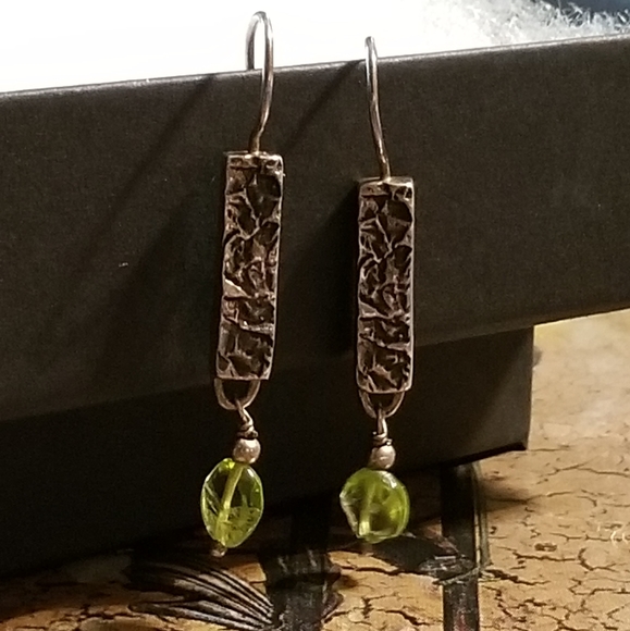 Silpada Sterling Silver & Peridot Earrings - Picture 2 of 8